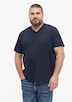 Baumwoll-T-Shirt mit Logo-Print und V-Neck