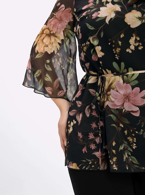 Tunika Tunika mit floralem Alloverprint 3/4-Arm