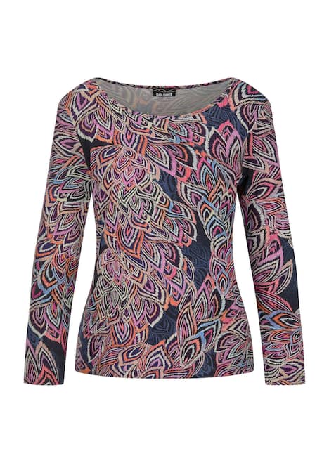 Langarm Printshirt, U-Boot-Ausschnitt