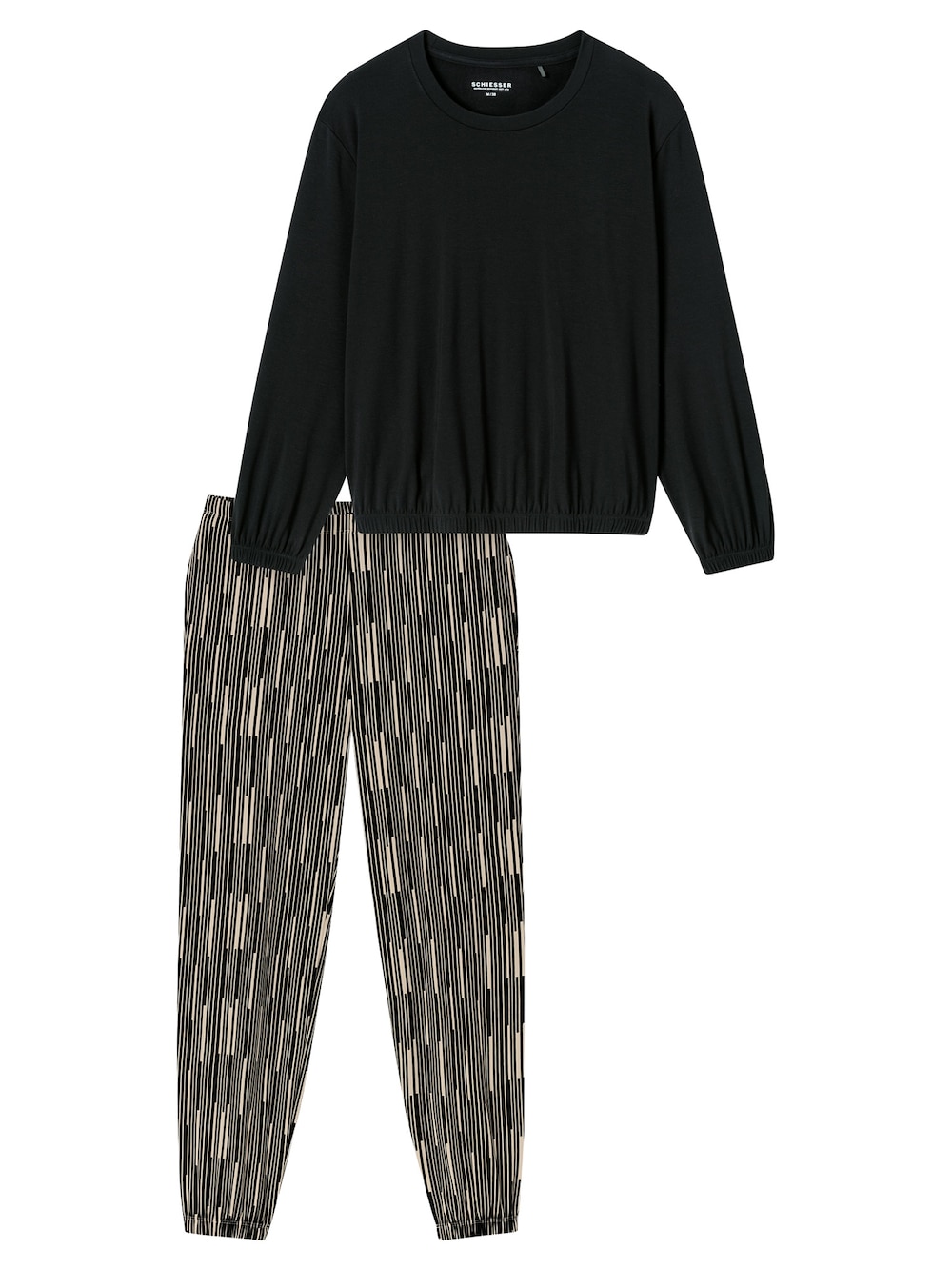 Schiesser Damen Pyjama Modern Nightwear - schwarz