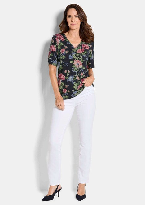 Elegante bedrukte blouse met bloemenmotief