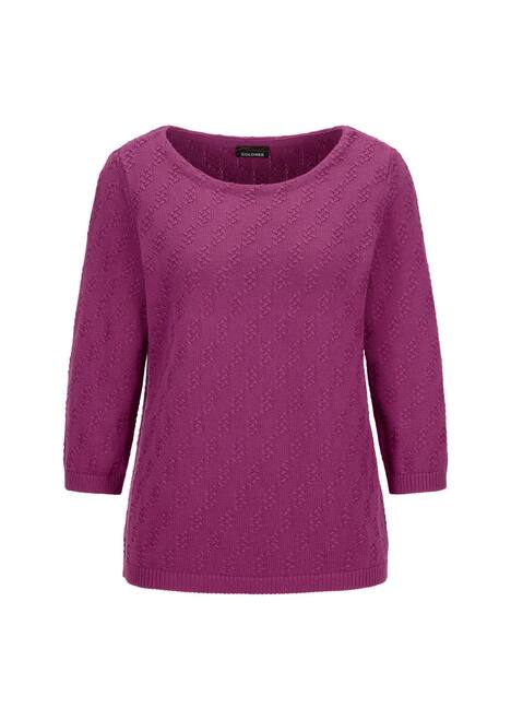 Halbarm Baumwollpullover mit Struktur