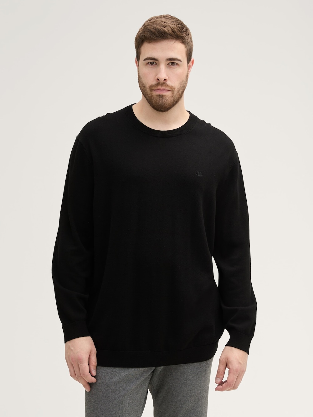 Tom Tailor Men PLUS Pullover & Strickjacken Plus Size - Strickpullover mit Logo Stickerei