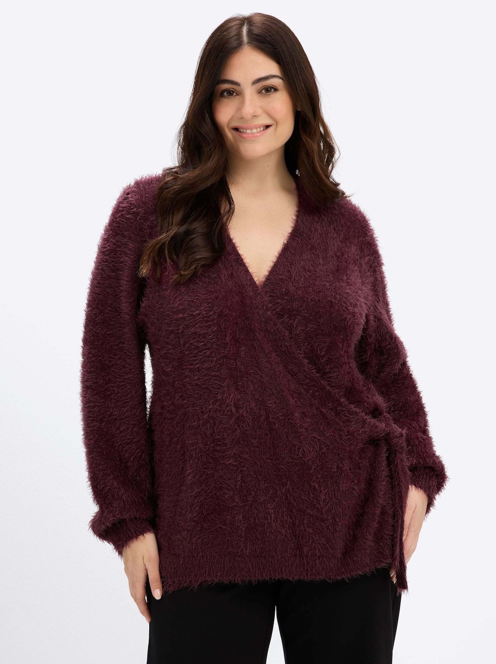 Langarm-Pullover Langarm-Pullover mit Flauschgarn Langarm