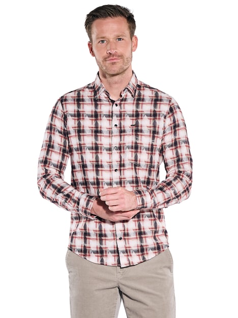 Herren Hemd langarm , Feuerrot