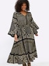 Maxikleid Maxikleid mit Paisley- und Ornamentmuster Langarm Ohne Kragen