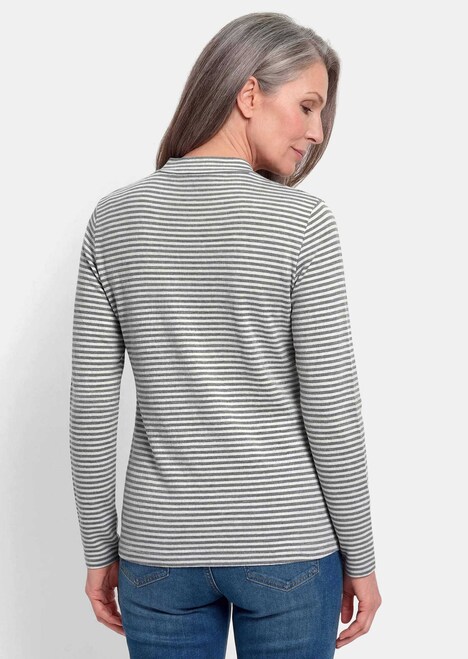 Ringelshirt mit Stehkragen