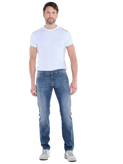 engbers Herren Super-Stretch-Jeans regular , Mittelblau