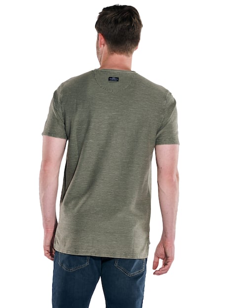 engbers Herren T-Shirt strukturiert , Oliv