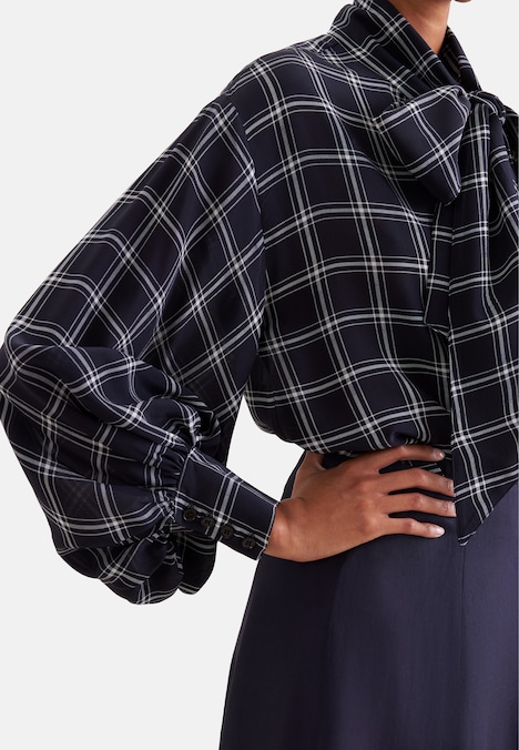 Damen Ausgestellte Bluse - Karo