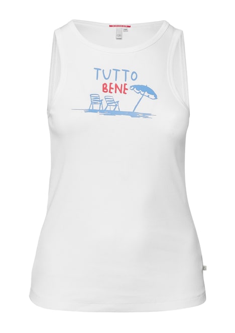 geripptes Tanktop mit Print