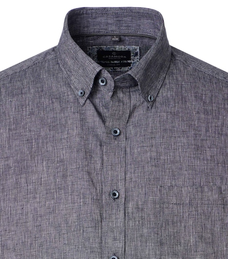 Leinenhemd kurzarm uni Casual Fit