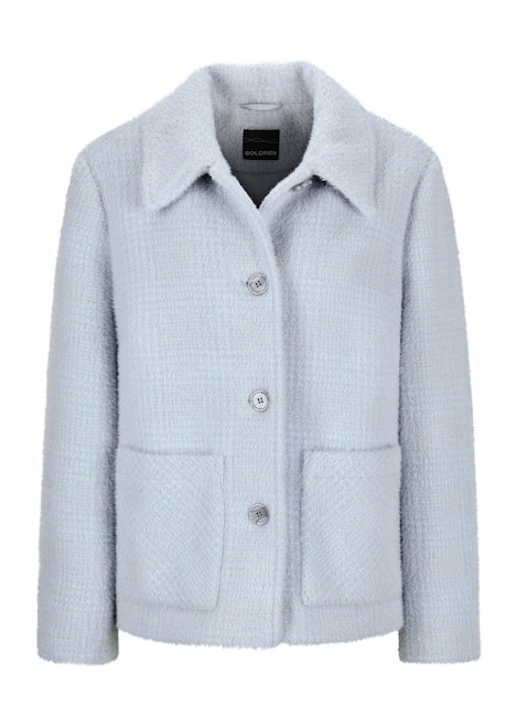 Flauschige Winterjacke mit Hemdkragen