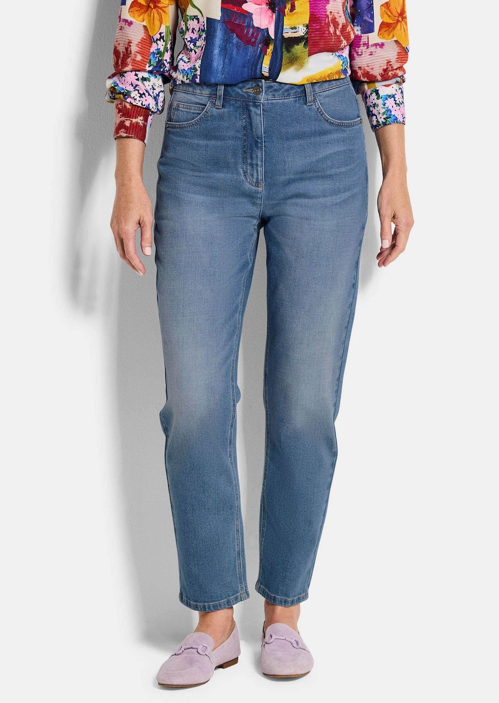 Baumwoll-Stretch Mom Jeans SARA