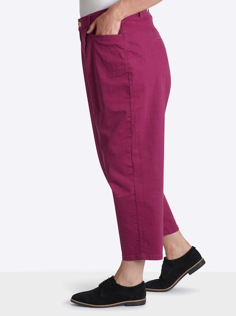 Twill-Hose Bundfaltenhose aus Twill, mit Barrel-Leg normal Elastische Einsätze