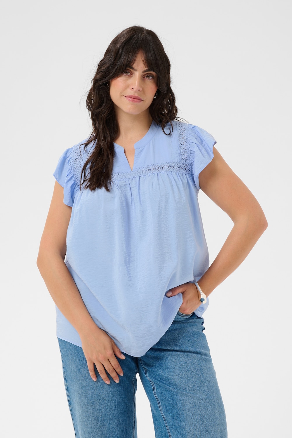 Blouse met korte mouwen A-shape