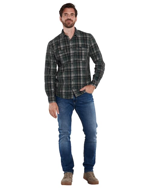 engbers Herren Langarm-Hemd aus Cord , Indigoblau