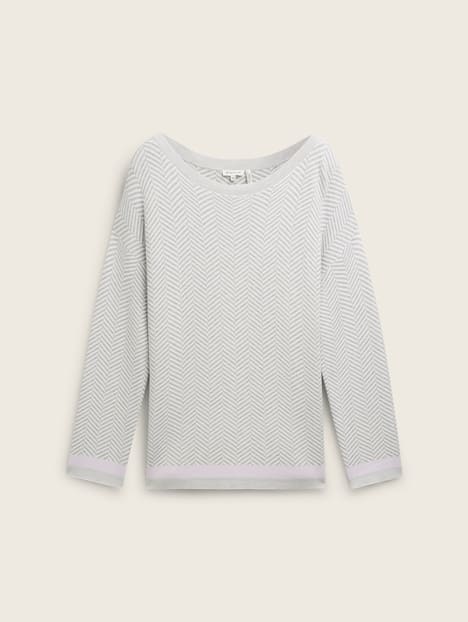 Pullover mit Fischgrätenmuster