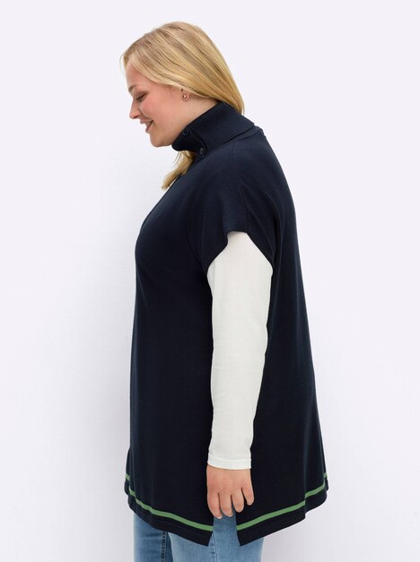 Pullunder Überschnittener Arm Jersey Uni Rollkragen