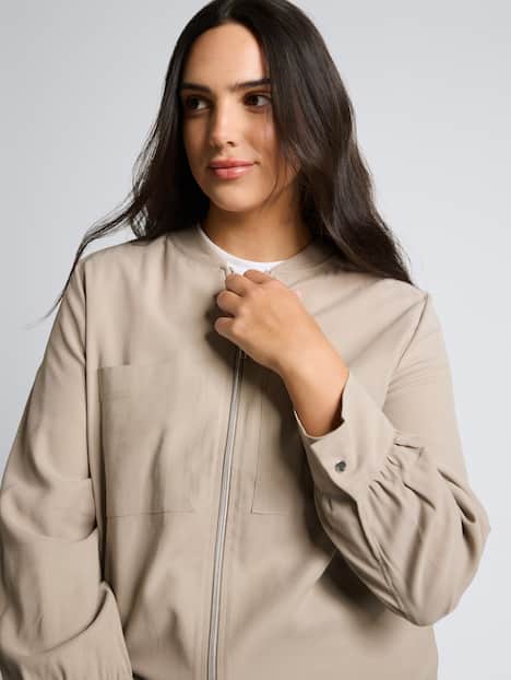 Tom Tailor Women PLUS Blazer Plus Size - Loose Fit Bomberjacke mit Brusttaschen