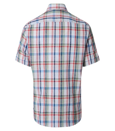 Leinenhemd kurzarm kariert Comfort Fit
