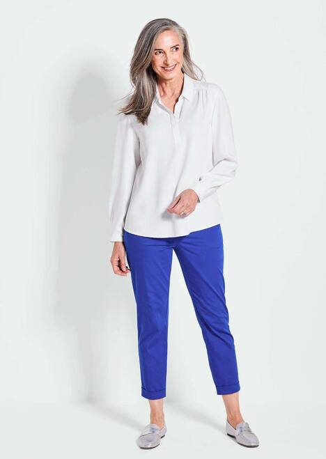 Elegante Viskosebluse mit Hemdkragen