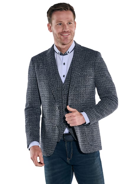 engbers Herren Freizeit-Sakko gemustert , Saphirblau