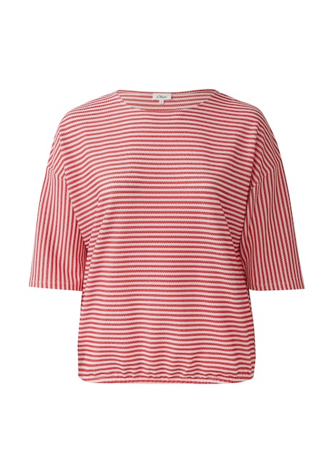 Gestreiftes T-Shirt im Relaxed Fit mit 3/4-Ärmeln