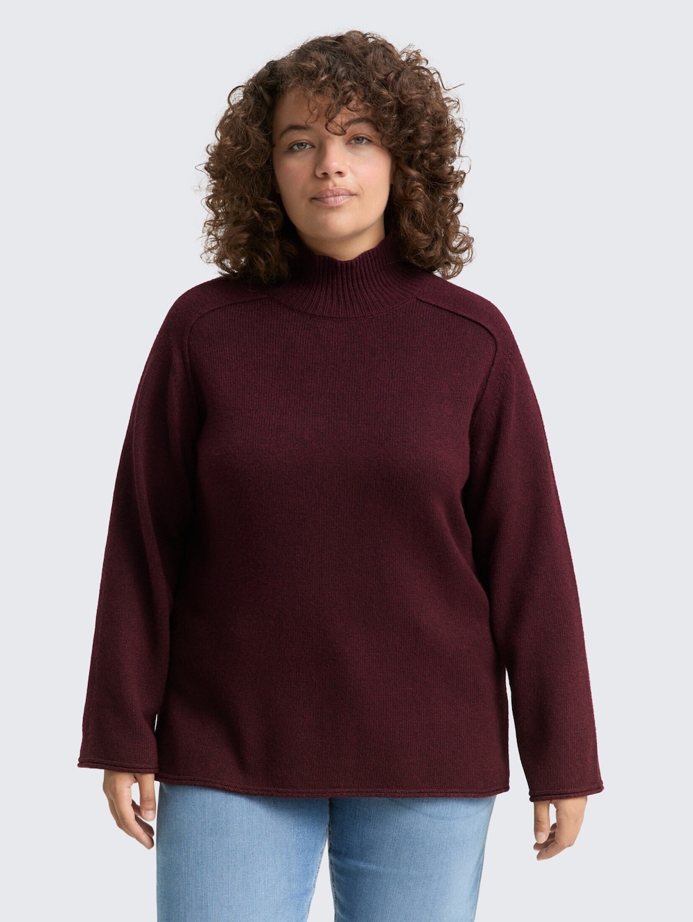 Tom Tailor Women PLUS Pullover & Strickjacken Plus Size - Loose Fit Strickpullover mit Stehkragen