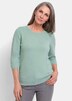 Halbarm Baumwollpullover mit Struktur