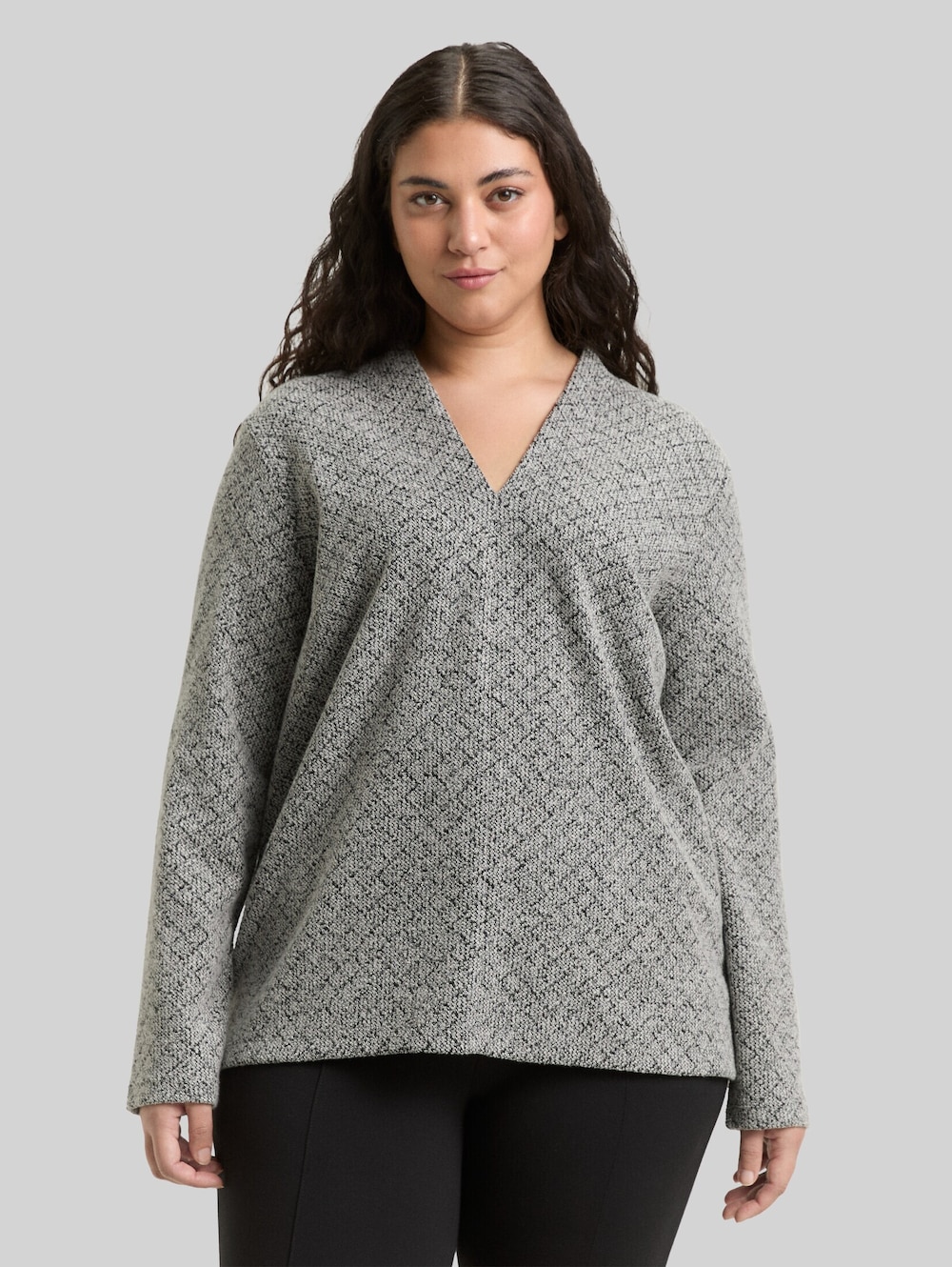 Sweatshirt mit V-Ausschnitt