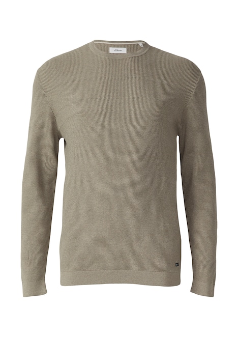 Strukturmix-Pullover aus reiner Baumwolle