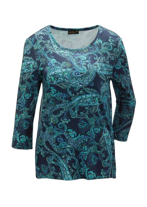 Modernes Jersey-Shirt, Paisley-Muster