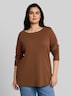 Slim Fit Langarmshirt mit U-Boot-Ausschnitt
