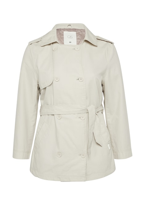 Kurzer Trenchcoat aus Baumwolle mit Gürtel