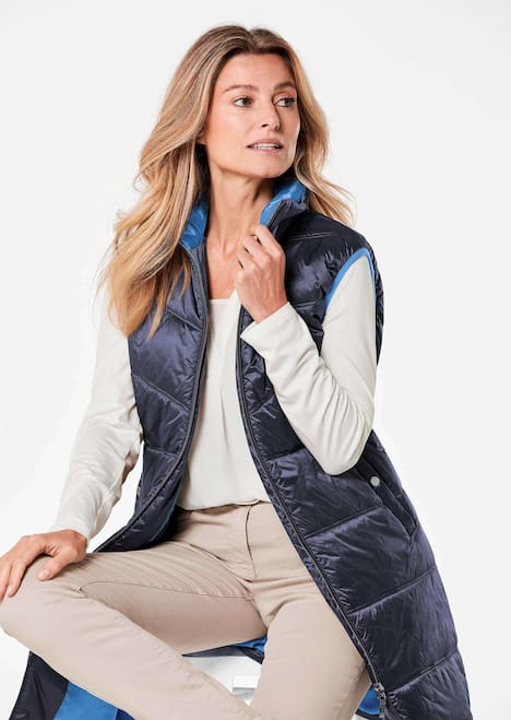 GOLDNER Lang vest Lang gewatteerd vest met opstaande kraag