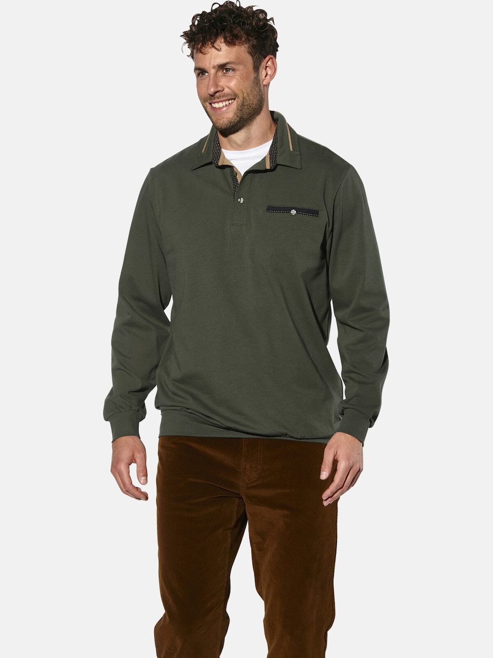 Langarm-Poloshirt DOROCASTI