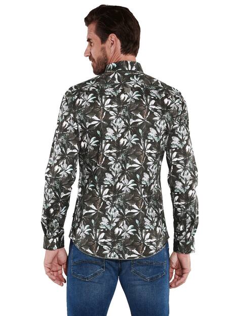 engbers Herren Langarm-Hemd gemustert , Petrolgruen