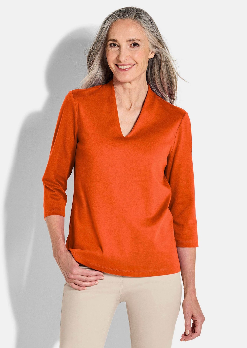 Basic-Shirt aus Interlock-Jersey