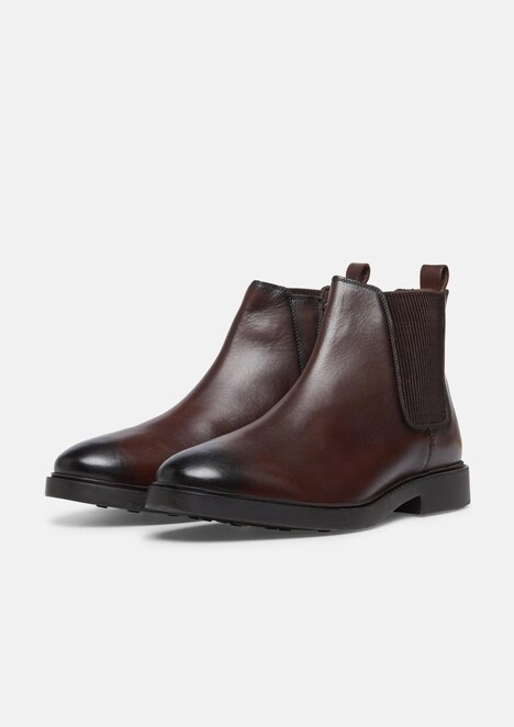 Chelsea Boots aus Leder mit elastischem Einsatz