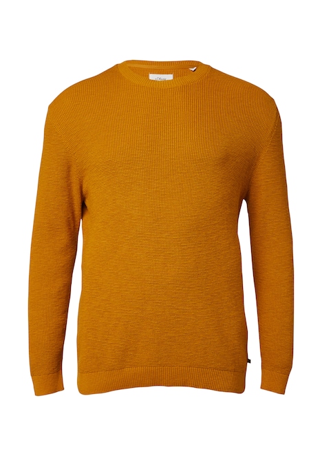 Strickpullover mit Crew Neck und Strukturmuster