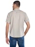 Herren Kurzarm-Hemd mit Leinenanteil , Beige