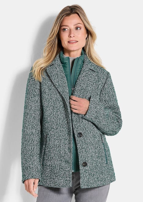 Jacke in 2-in-1-Optik mit Steppeinsatz