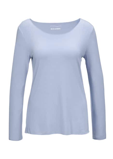 Langarmshirt mit tonaler Zierkante