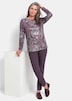 Shirt met lange mouwen en print, boothals