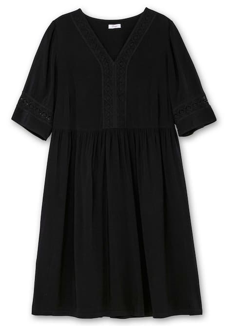 Blusenkleid 3/4-Arm Uni