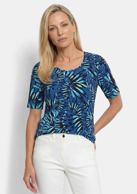 Baumwollshirt mit femininen Blüten