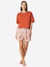 Schiesser Damen Pyjamaoberteil Mix Relax terracotta