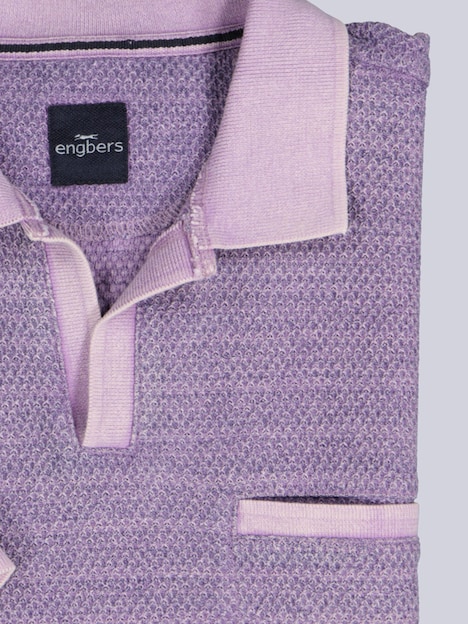 Herren Polo-Shirt strukturiert , Flieder