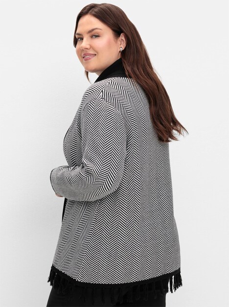 Strickjacke Langarm Sonstiges Muster Schalkragen